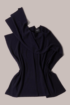 Tonic London Cashmere Recuperation Shawl Navy 2