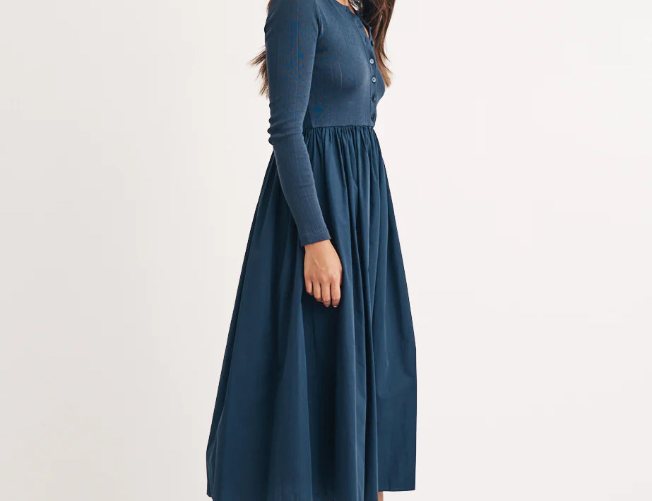 jackie midi dress Jackie midi dress in dusty blue Dilli Grey