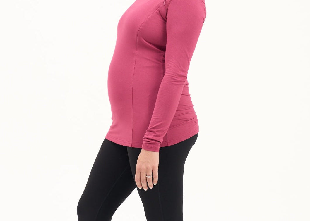 Natal Active Bamboo Maternity Breastfeeding Long Sleeved Top Cherry 3