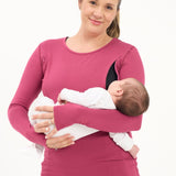 Natal Active Bamboo Maternity Breastfeeding Long Sleeved Top Cherry 1