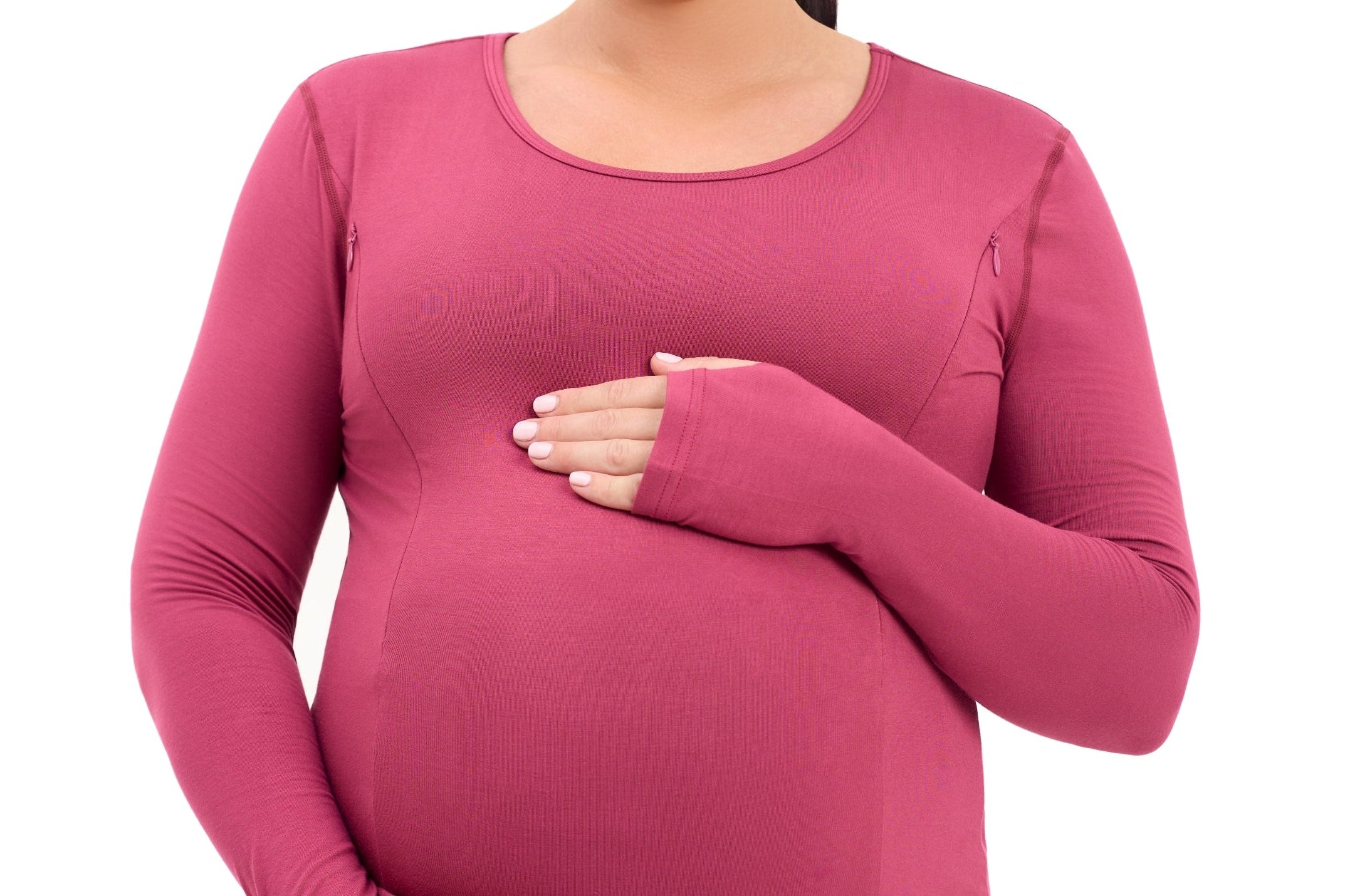 Natal Active Bamboo Maternity Breastfeeding Long Sleeved Top Cherry 9
