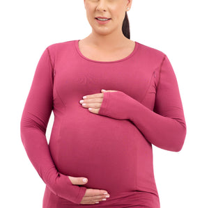 Natal Active Bamboo Maternity Breastfeeding Long Sleeved Top Cherry 9