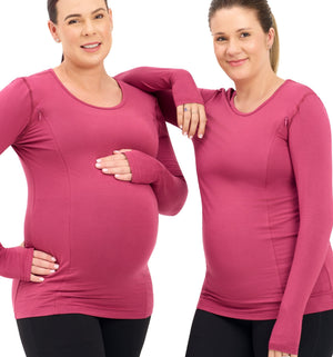 Natal Active Bamboo Maternity Breastfeeding Long Sleeved Top Cherry 8