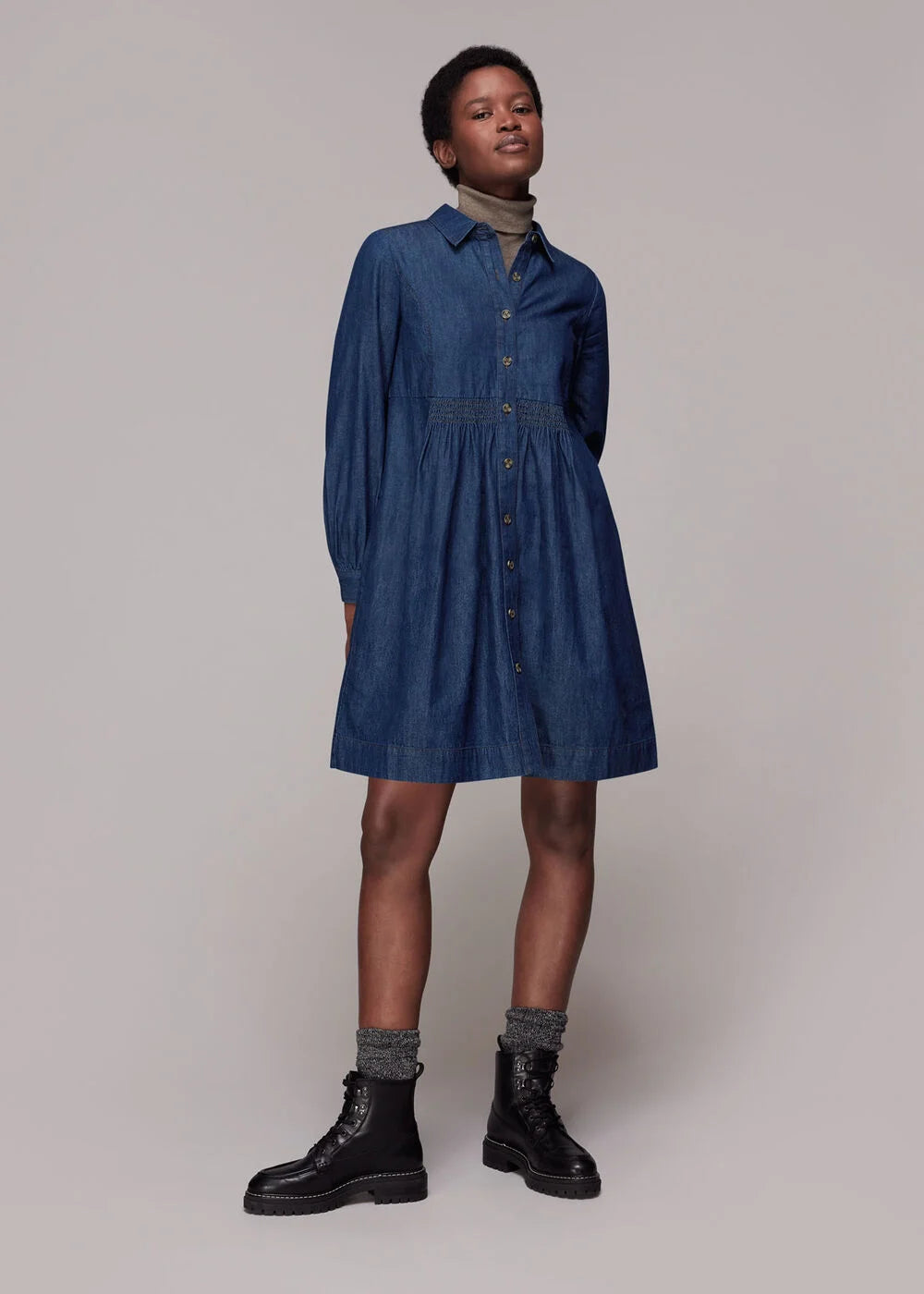Whistles Denim Chambray Dress