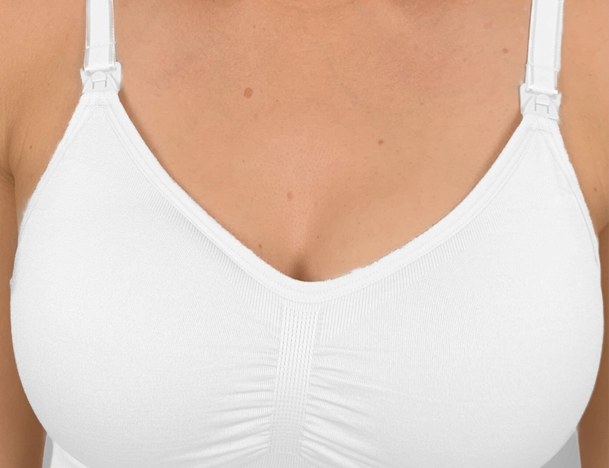 White bra on a gray background