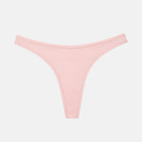A light pink thong-style underwear bottom shown flat against a very light gray background.