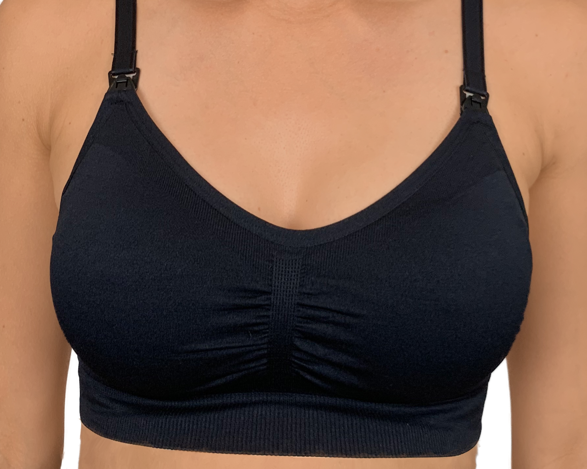 Black bra on a white background
