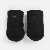 Astrid Eco Stroller Mittens Black, pair seen from the front on a plain white background with Finnson labels