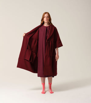 Tonic London Womens Magic Pocket Drain Robe Burgundy 1