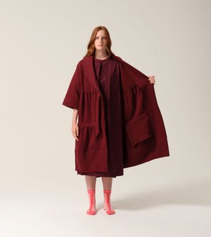 Tonic London Womens Magic Pocket Drain Robe Burgundy 2