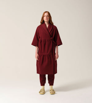 Tonic London Womens Magic Pocket Drain Robe Burgundy 3