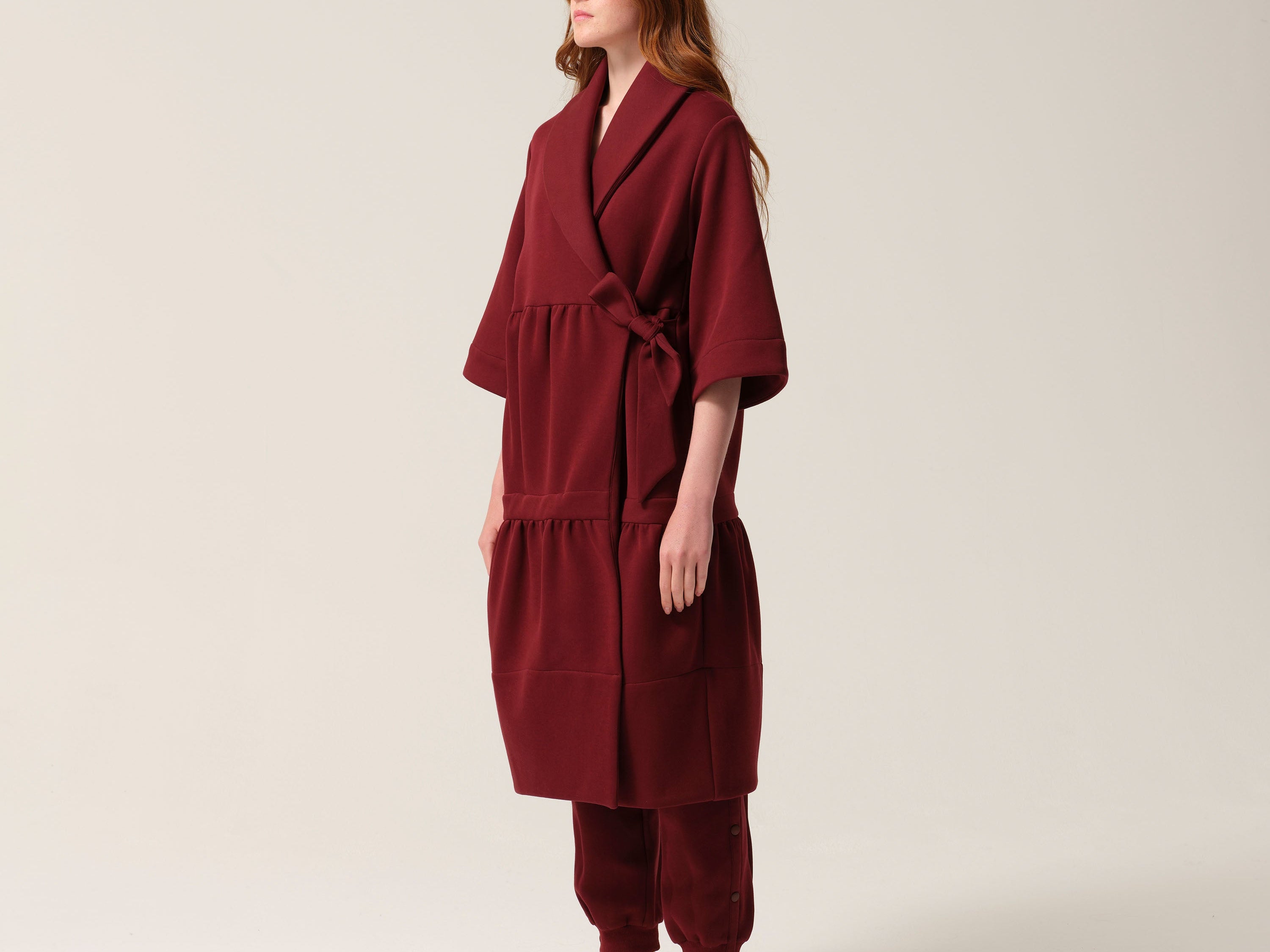 Tonic London Womens Magic Pocket Drain Robe Burgundy 5
