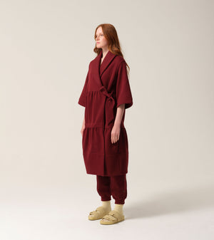 Tonic London Womens Magic Pocket Drain Robe Burgundy 5