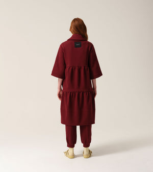 Tonic London Womens Magic Pocket Drain Robe Burgundy 4