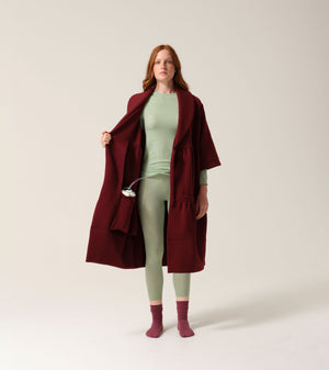 Tonic London Womens Magic Pocket Drain Robe Burgundy 6