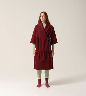 Tonic London Womens Magic Pocket Drain Robe Burgundy 8