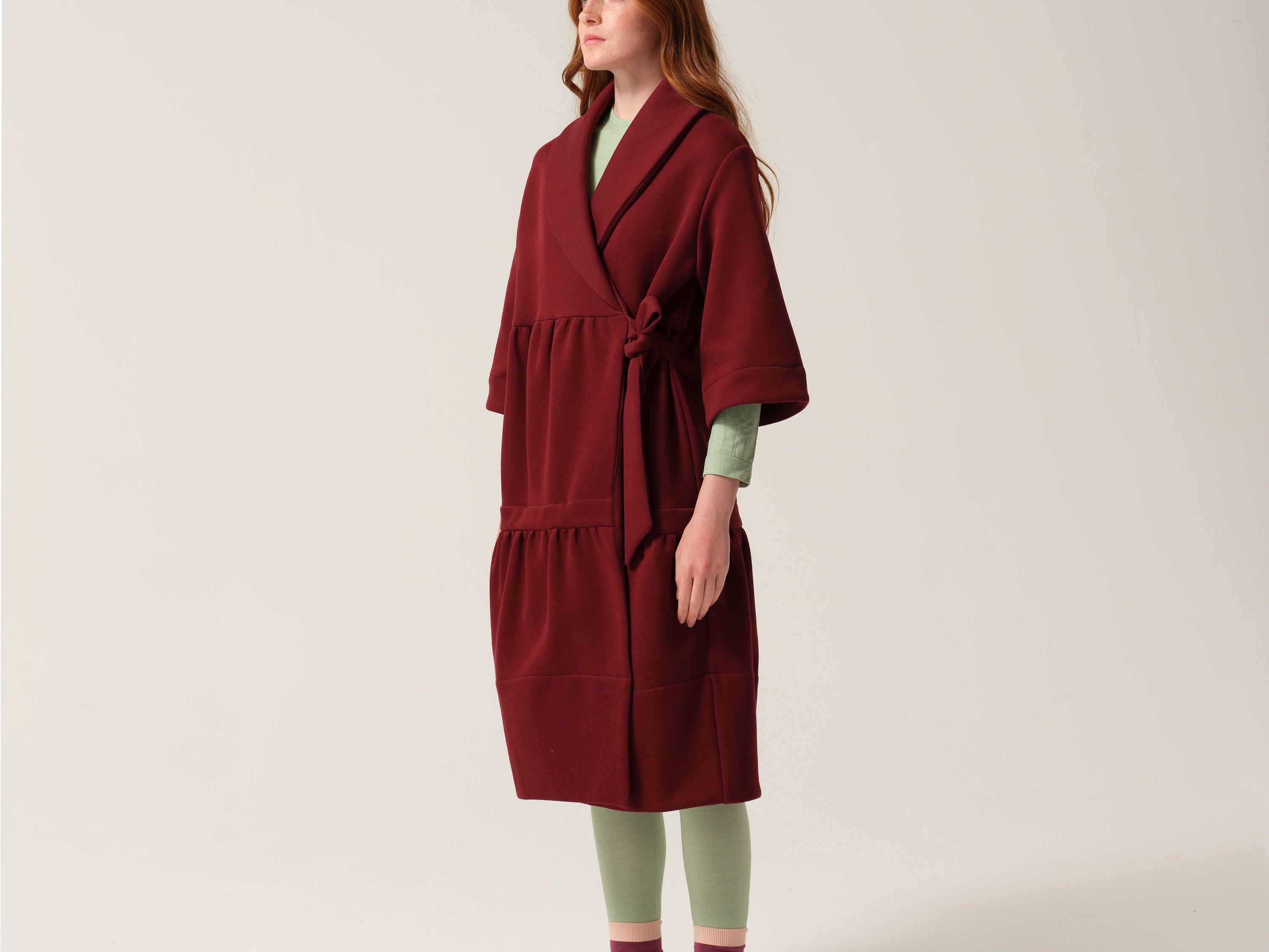 Tonic London Womens Magic Pocket Drain Robe Burgundy 9