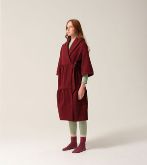 Tonic London Womens Magic Pocket Drain Robe Burgundy 9