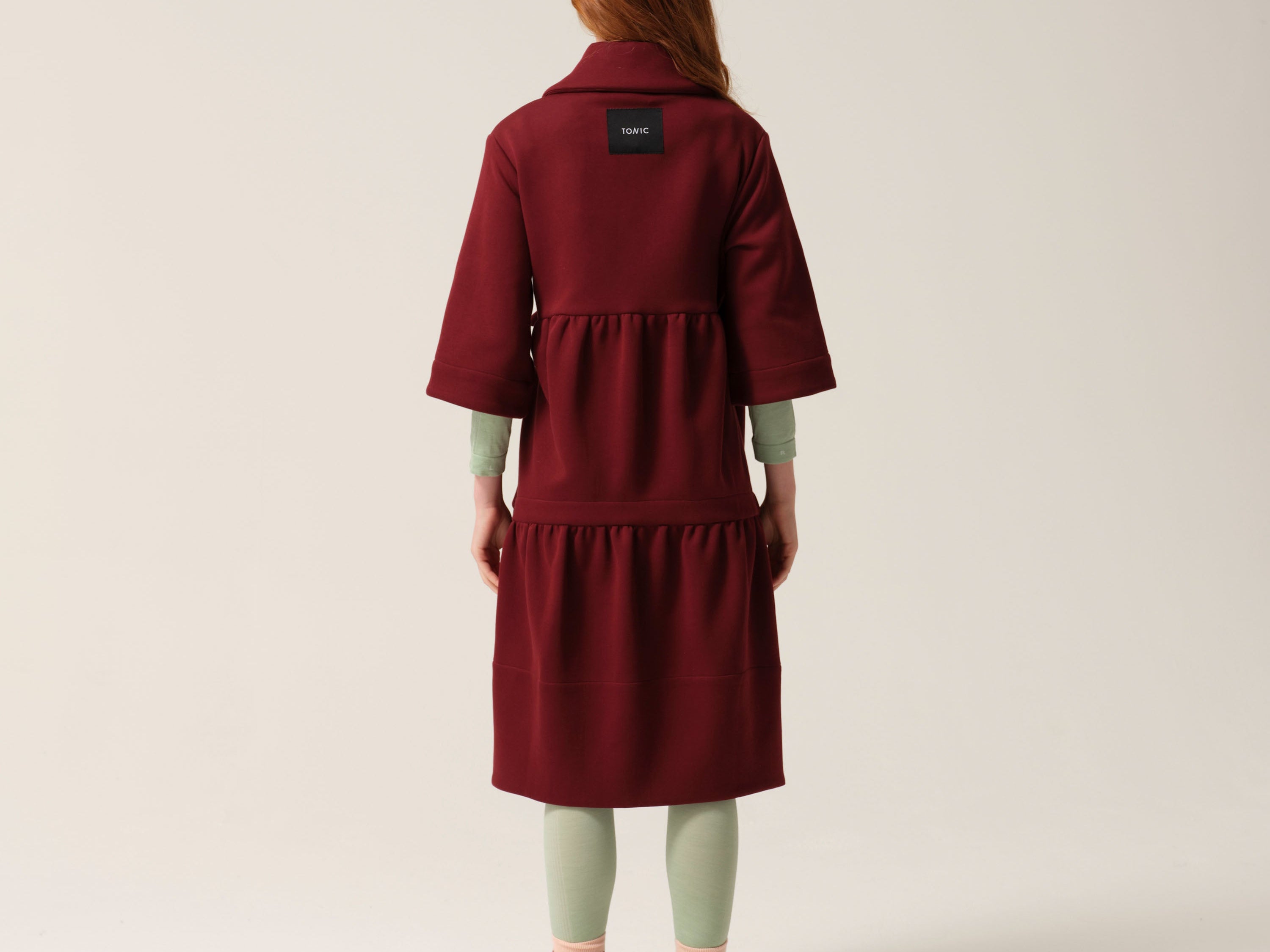 Tonic London Womens Magic Pocket Drain Robe Burgundy 10