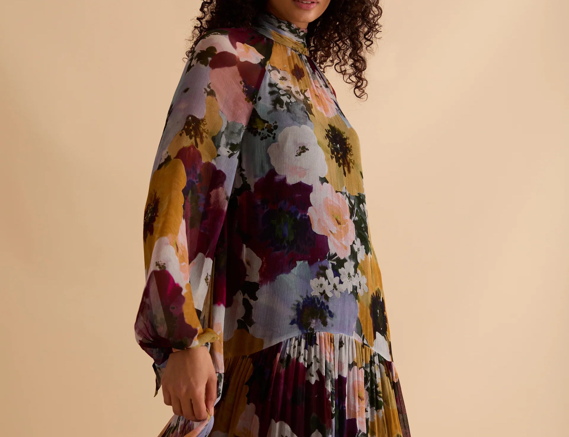 Florere Floral Print Tiered Midi Dress 4