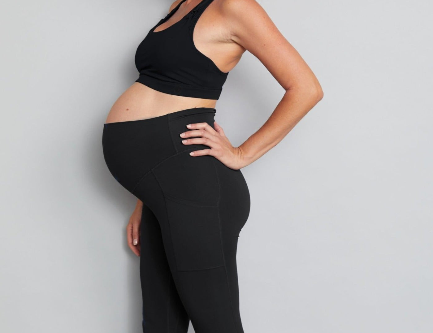 Natal Active Luxe Maternity Postnatal Leggings 7 8 Soft Black 2
