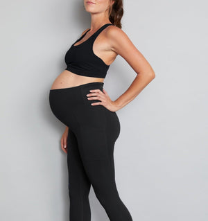 Natal Active Luxe Maternity Postnatal Leggings 7 8 Soft Black 2