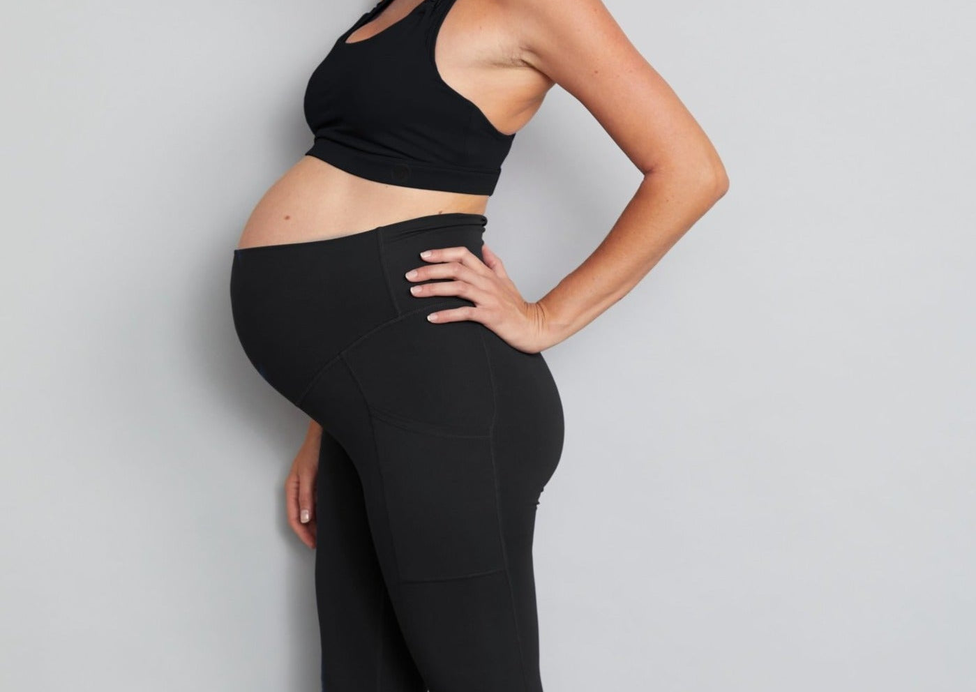 Natal Active Luxe Maternity Postnatal Leggings 7 8 Soft Black 2