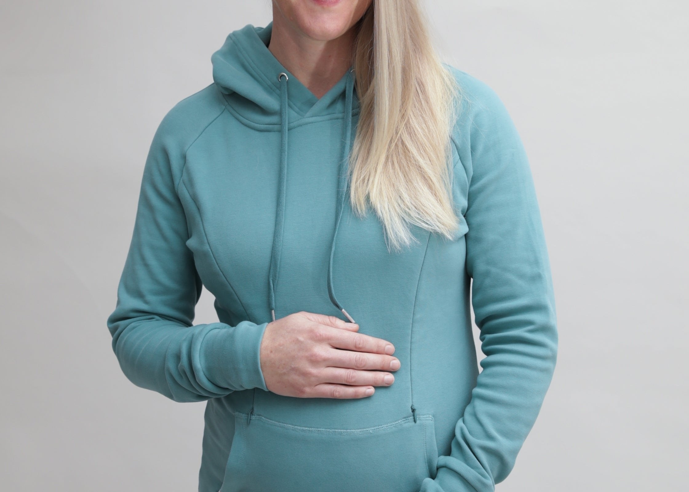 Natal Active Breastfeeding Maternity Hoodie Sage 2