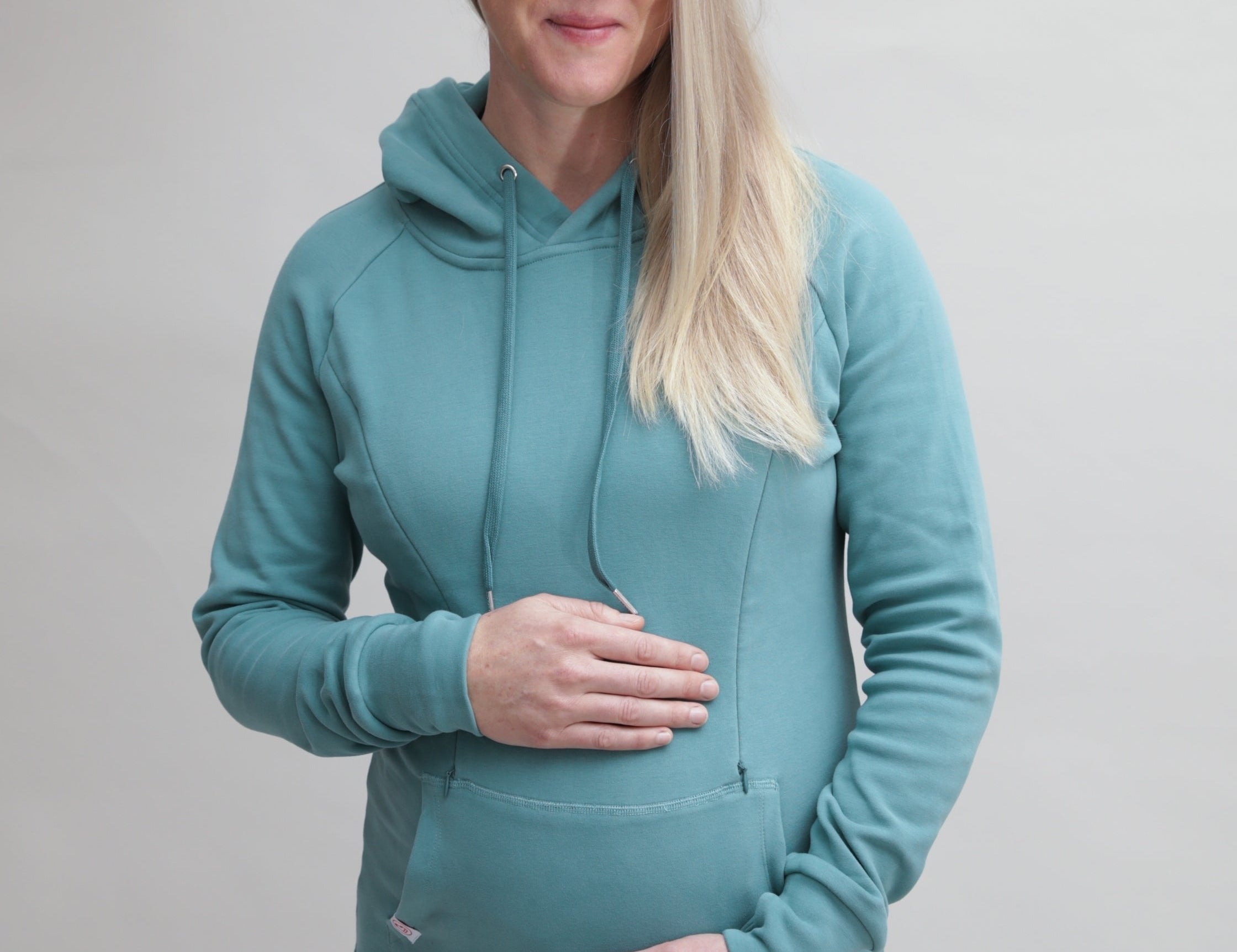 Natal Active Breastfeeding Maternity Hoodie Sage 2