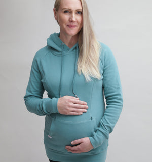 Natal Active Breastfeeding Maternity Hoodie Sage 2