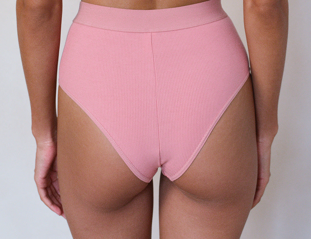 High Rise Boy Brief in Dusty Pink