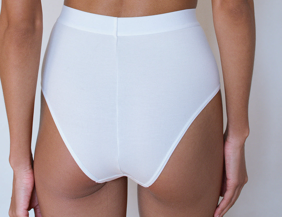 High Rise Boy Brief in White