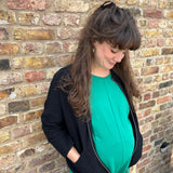 JOURNY Etta Jumpsuit Maternity Breastfeeding Friendly Green French Terry 7