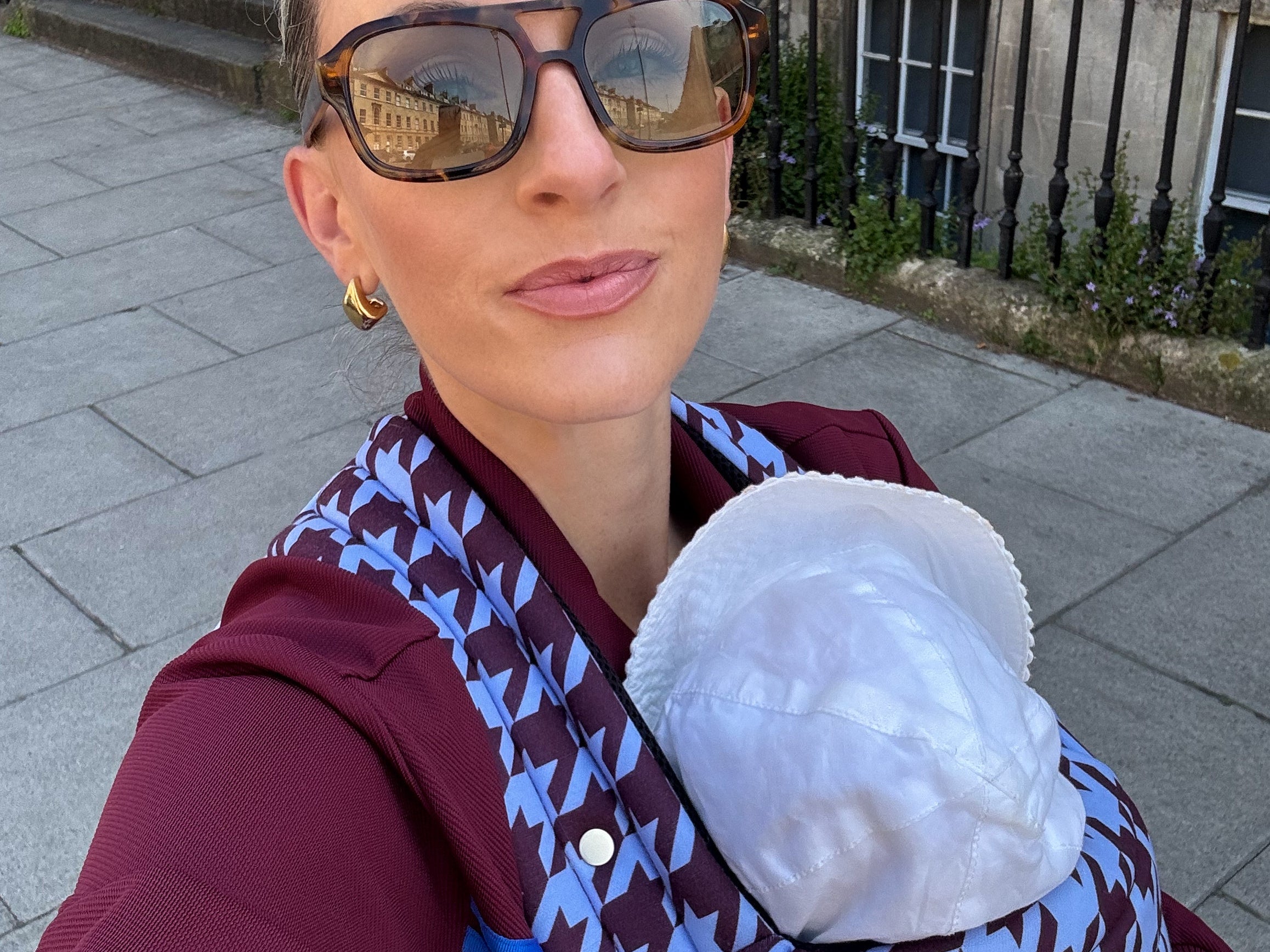 Bizzi Growin Nomad Air Houndstooth Baby Carrier Harlow Lavender Blue 1