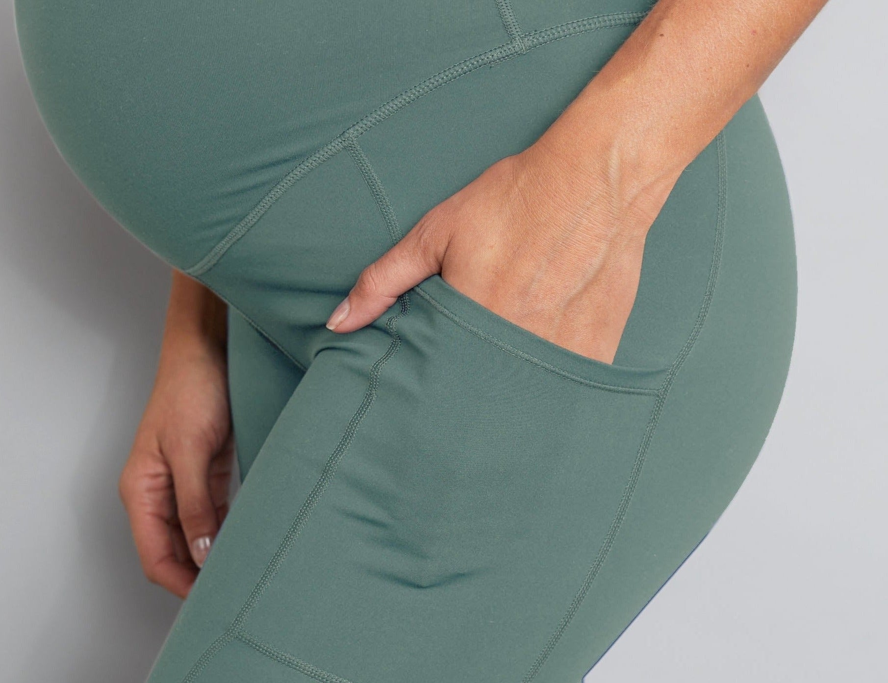 Natal Active Luxe Maternity Postnatal Leggings 7 8 Sage 2