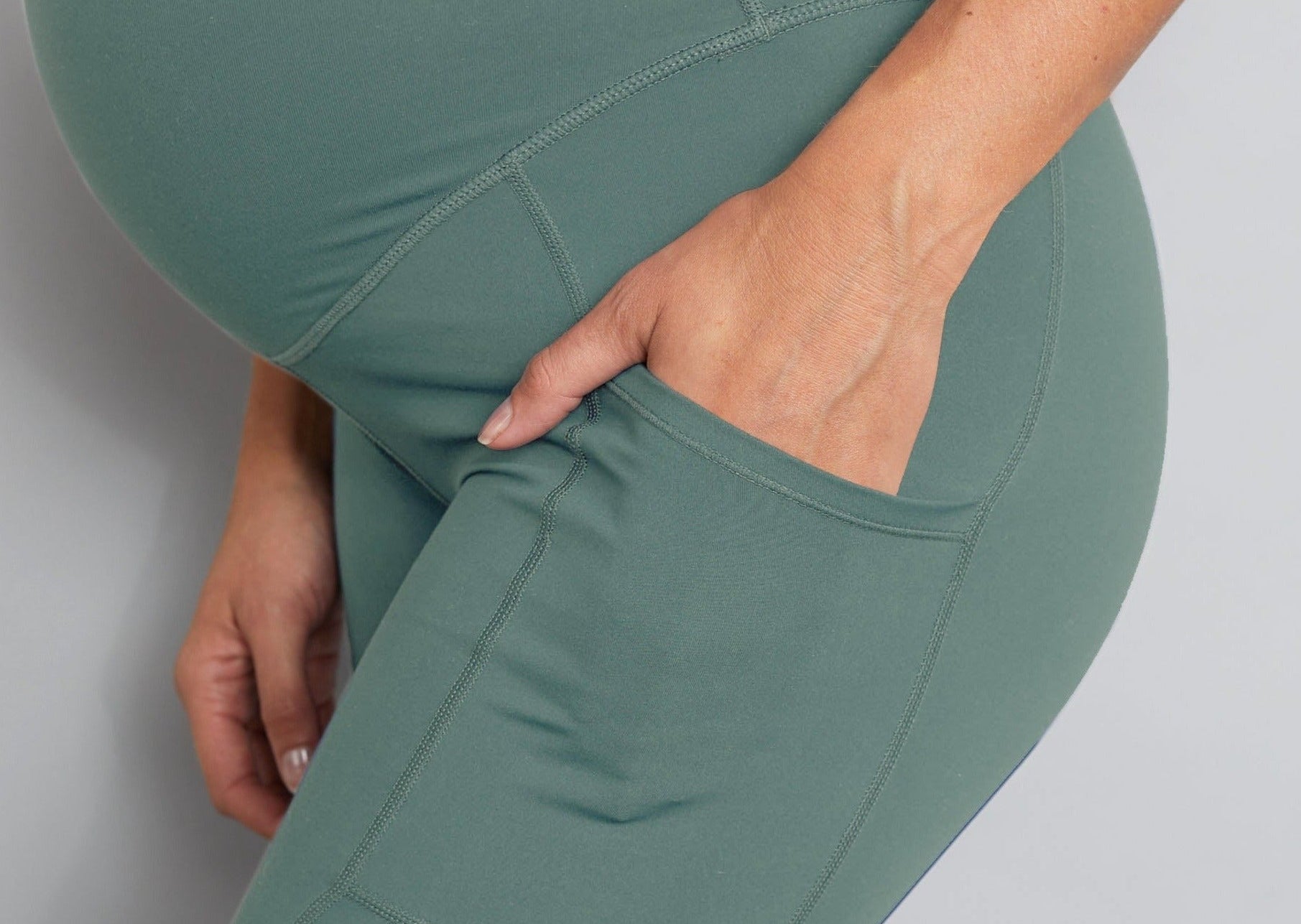 Natal Active Luxe Maternity Postnatal Leggings Full Length Sage 2