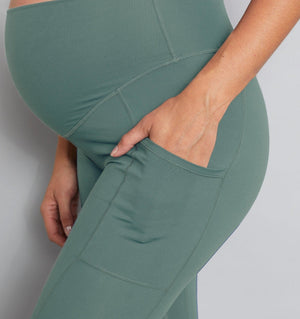Natal Active Luxe Maternity Postnatal Leggings Full Length Sage 2