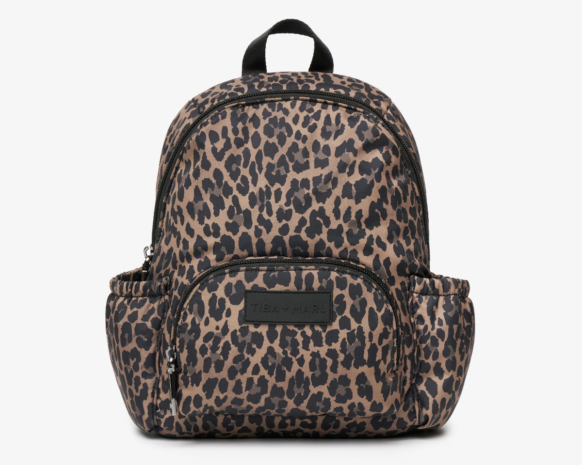Tiba + Marl Mini Elwood Kids Backpack 20 Brown Tonal Leopard Print 1