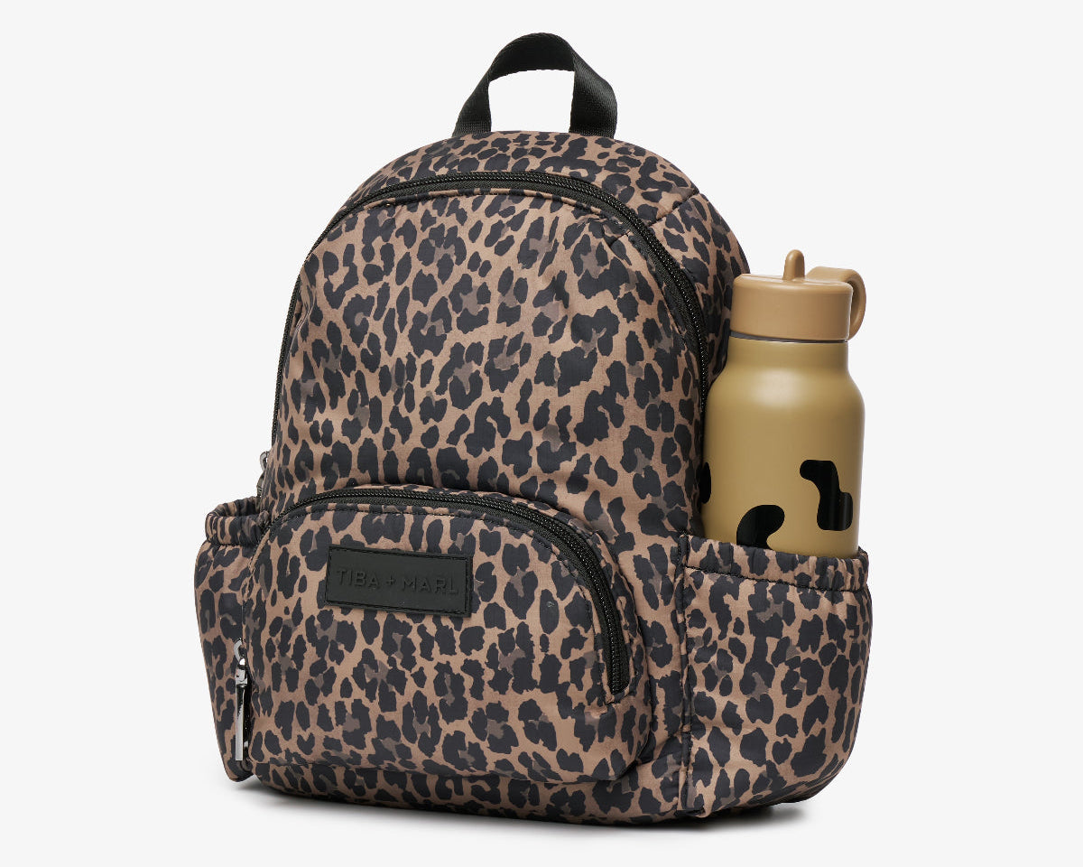 Tiba + Marl Mini Elwood Kids Backpack 20 Brown Tonal Leopard Print 4