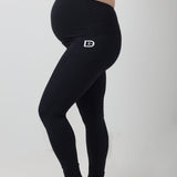 Black leggings with a logo on a white background