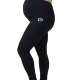Black leggings with a logo on a white background