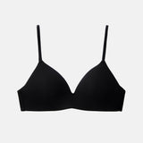 Black bra on a light gray background