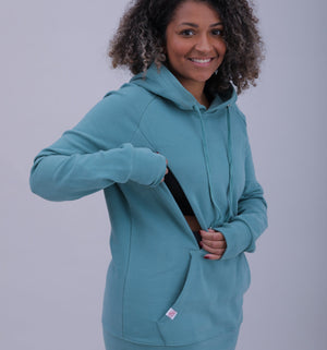Natal Active Breastfeeding Maternity Hoodie Sage 3