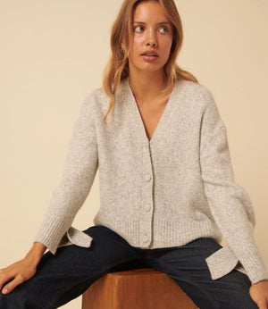 Nobody's Child Light Grey V-Neck Cardigan 1