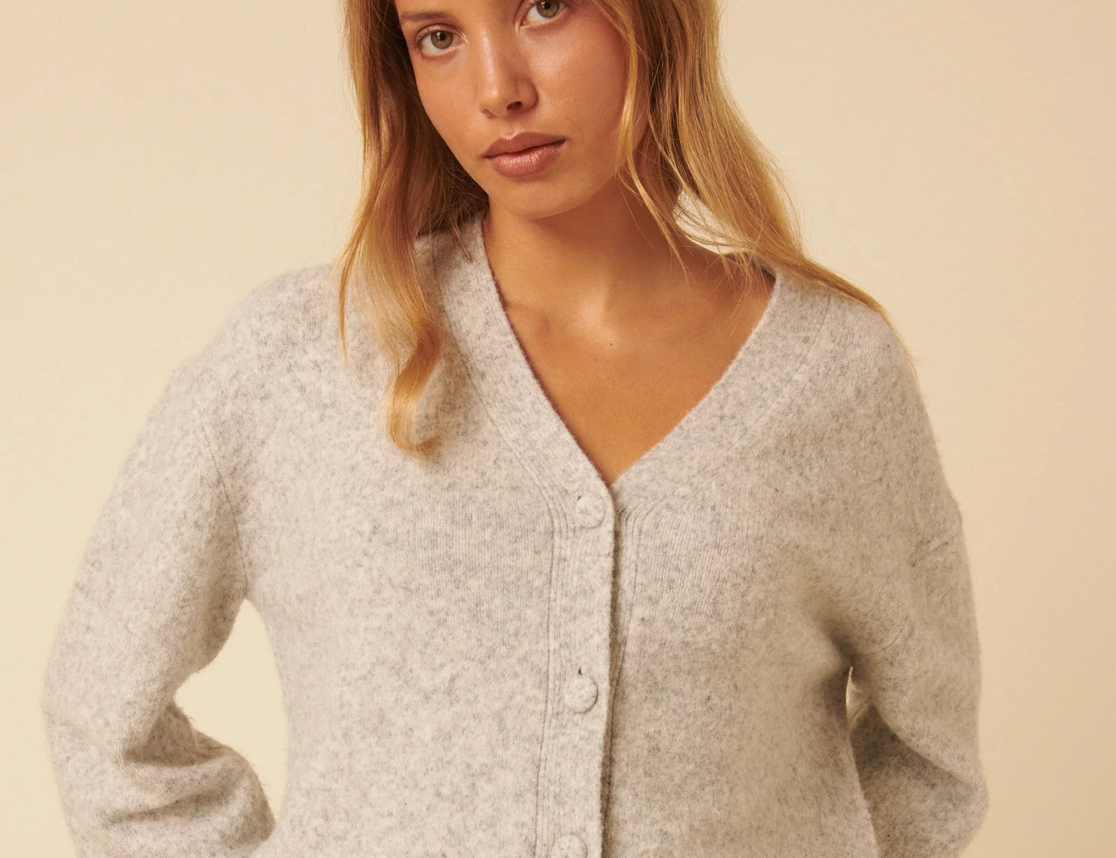 Nobody's Child Light Grey V-Neck Cardigan 3