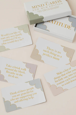 Set of cards with motivational messages on a beige background