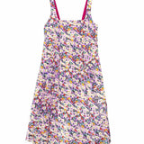 Floral dress with colorful pattern on a white background