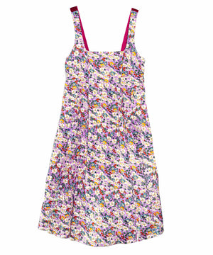 Floral dress with colorful pattern on a white background
