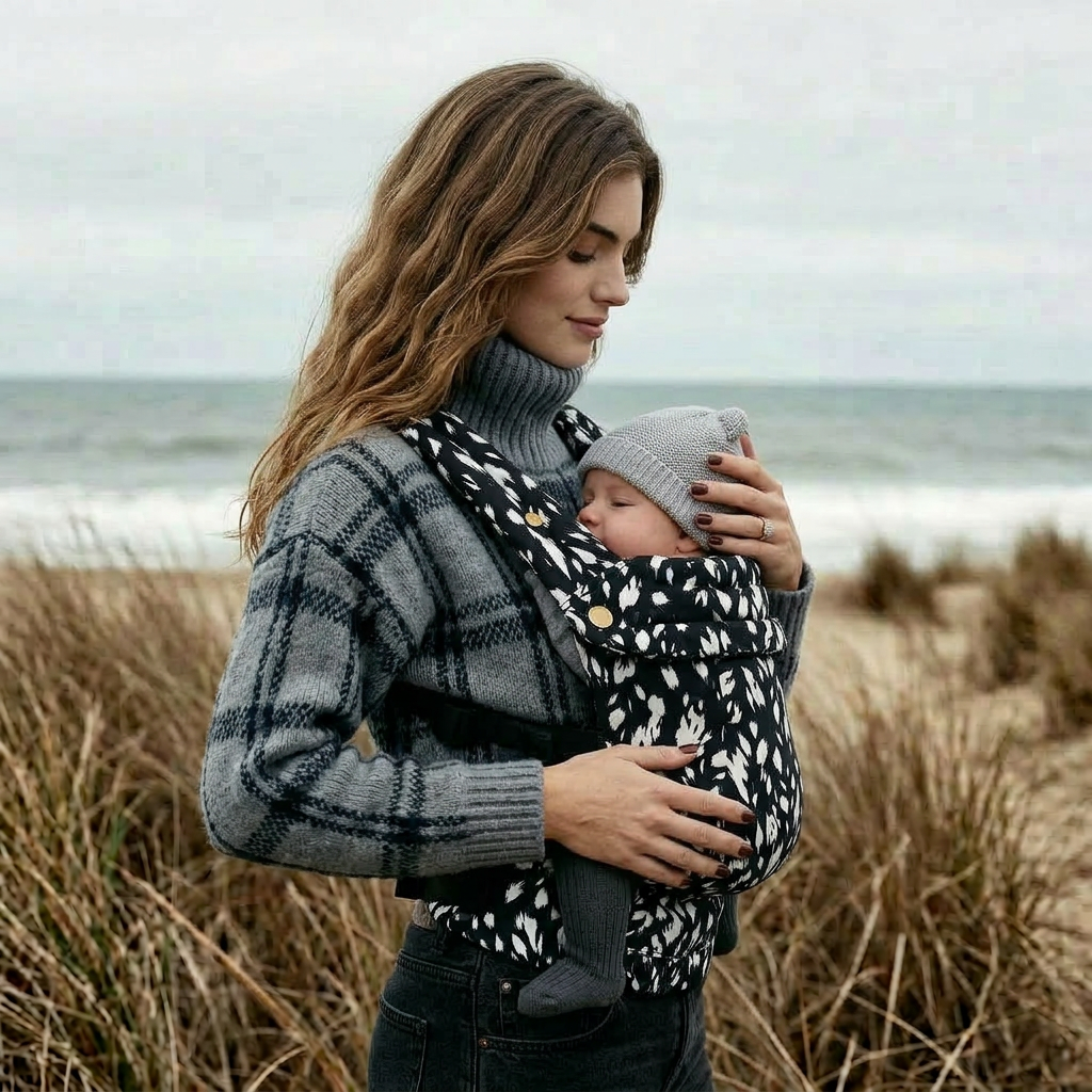 Bizzi Growin Nomad Air Monochrome Print Baby Carrier Orca 3