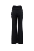 Black wide-leg cropped pants shown on a white background.